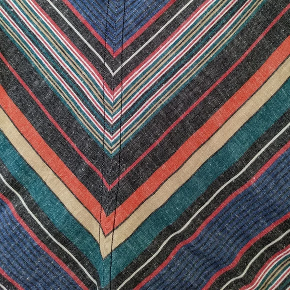 Free People Mini Skirt XS Chevron Linen-blend Lined - Picture 7 of 11